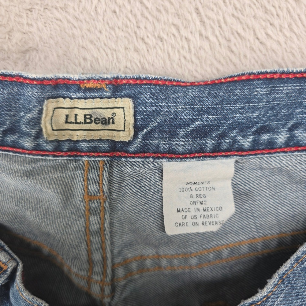 VINTAGE LL Bean Jeans Womens 8 Blue Straight Leg 100% Cotton Classic Denim 90s - Picture 3 of 10